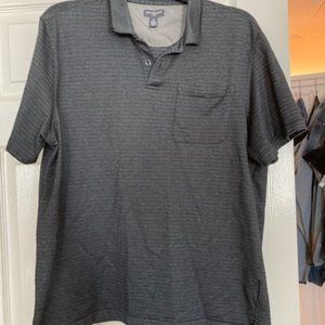 Mens Van Heusen Gray Polo Shirtt Size Large